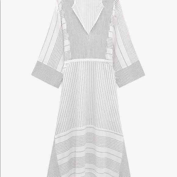 ZARA NEW NWT ASYMMETRIC STRIPED DRESS - Picture 7 of 9